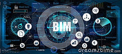 BIM banner - building information modeling Vector Illustration